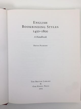 English Bookbinding Styles (1450 - 1800)