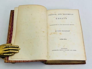 CRITICAL AND HISTORICAL ESSAYS Contributed to the Edinburgh Review; Fore-Edge Painting