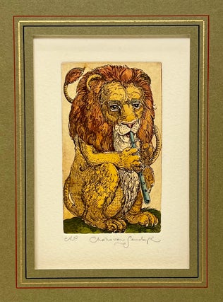 Item #593 LION WITH PENNY-WHISTLE. VAN SANDWYK Charles